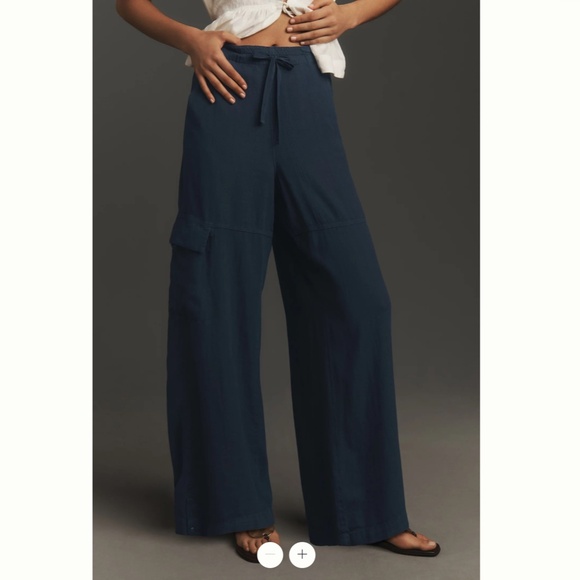 Anthropologie 808 Linen Beach Cargo Pants - Picture 2 of 4
